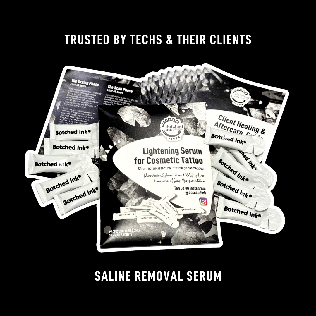 Saline Tattoo Removal with our Advanced & Exclusive Botched Ink® Serum